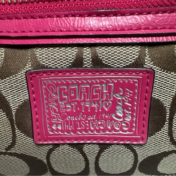 Coach Poppy Crossbody Vintage Signature Canvas & Pink Leather Accents - Picture 4 of 15
